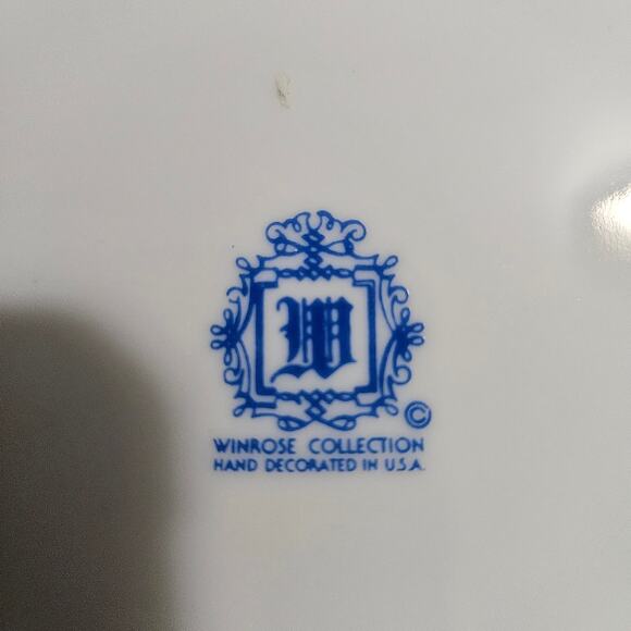 Winrose Collection Hand Decorated Plate 8.5" Floral Reticulated Edge USA - Picture 3 of 3